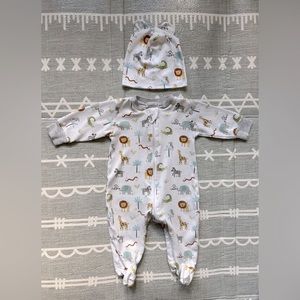Kissy Kissy Baby Animal Footie + Hat Set